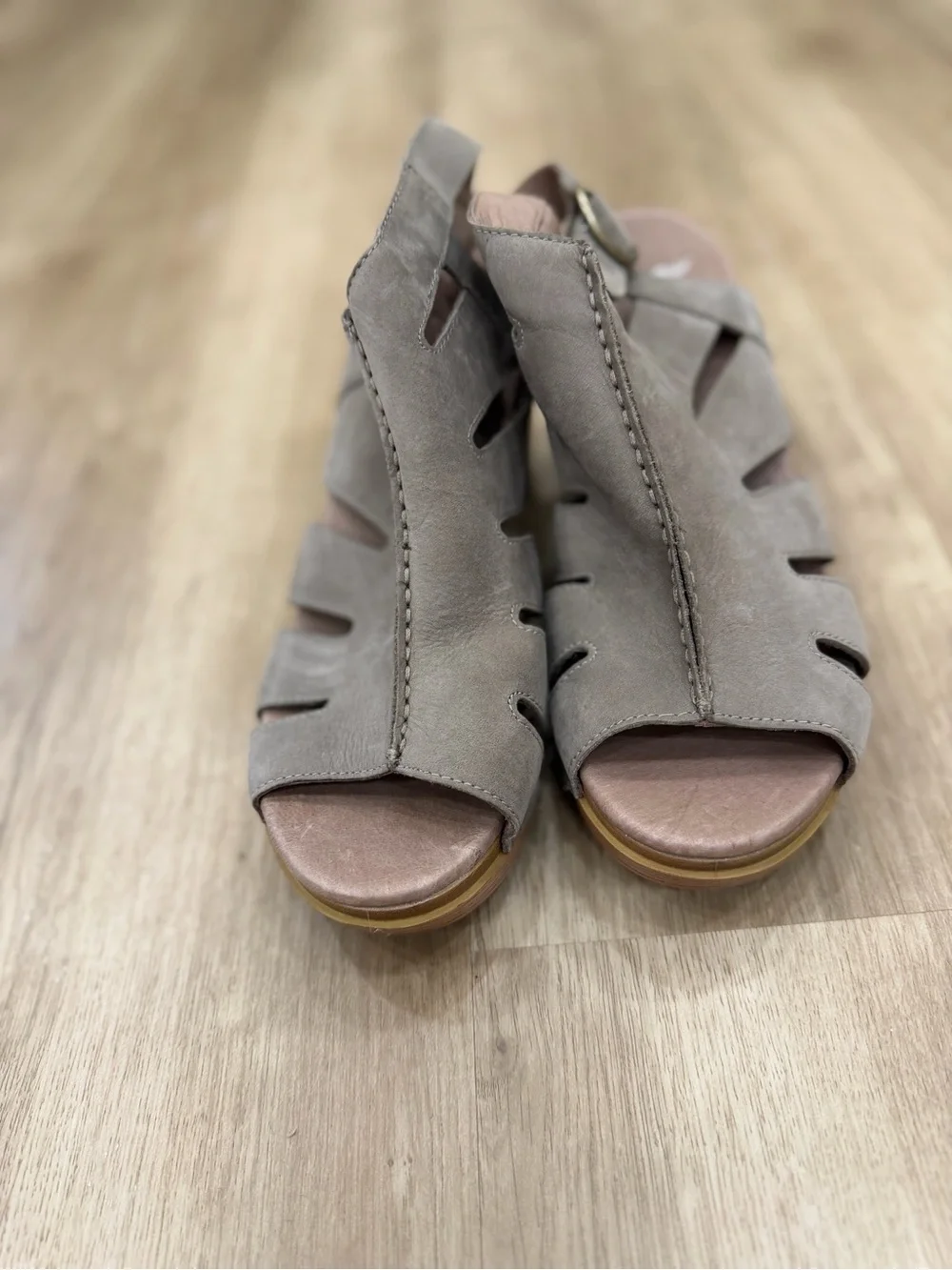 Dansko leather nubuck block heel ankle sandals casual office comfort size 40/9.5